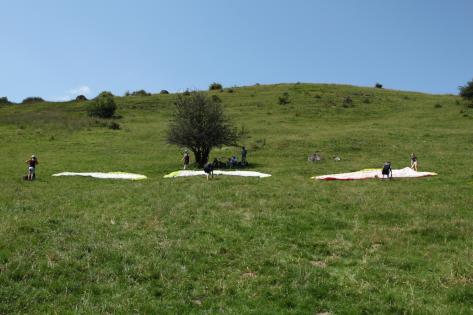 Büroausflug, Gleitschirm, H+R Architekten 